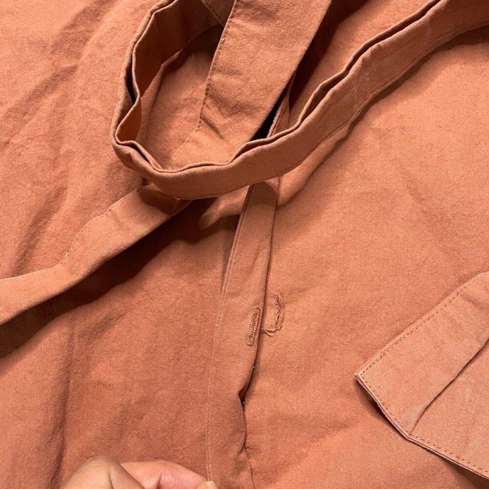 Shades Of Grey By Micah Cohen Womens Shirt Dress Pink Belted Midi Utility XS - Picture 9 of 9